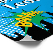 Colorful Superheld Comic Boy's Birthday Party Poster (Hoek)