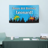 Colorful Superheld Comic Boy's Birthday Party Spandoek (Beurs)