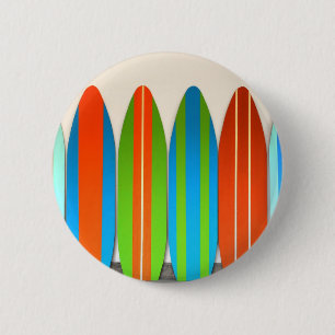 Colorful Surfboard Pattern-ontwerp Ronde Button 5,7 Cm