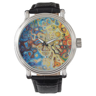 Colorful Surreal Abstracte Psychedelische Kunst Horloge