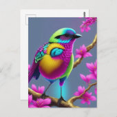 Colorful Surreal Bird Briefkaart (Voorkant / Achterkant)