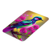 Colorful Surreal Bird Pink Flowers Magneet (Linkerzijde)