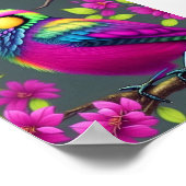 Colorful Surreal Bird Poster (Hoek)