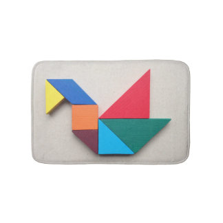 Colorful Swan Tangram Badmat