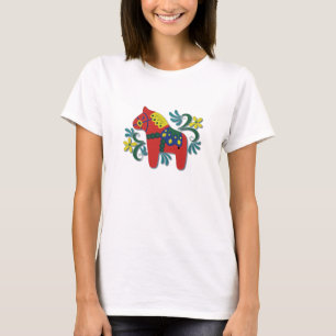 Colorful Swedish Dala Horse T-shirt