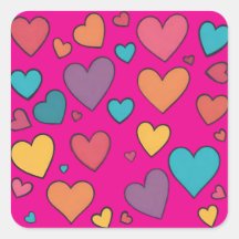 Colorful Sweet Hearts Stickers