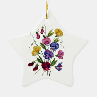 Colorful Sweet Peas Keramisch Ornament