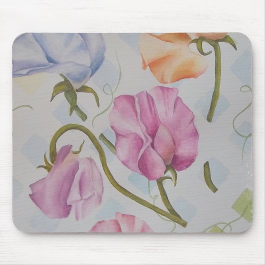 COLORFUL SWEET PEAS MOUSEPAD MUISMAT (Voorkant)