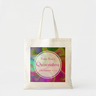 Colorful Swirl Design Quinceanera. Tote Bag
