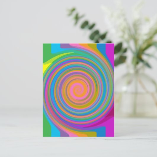 Colorful swirl-ontwerp briefkaart (Staand voorkant)