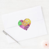 Colorful Swirl-ontwerp Hart Sticker (Envelop)