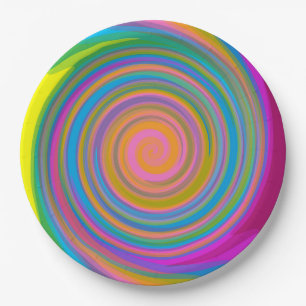 Colorful swirl-ontwerp papieren bordje