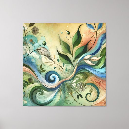 Colorful Swirling Nature Design Canvas Art (Voorkant)