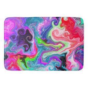 Colorful Swirls Marble Fluid Art Badmat