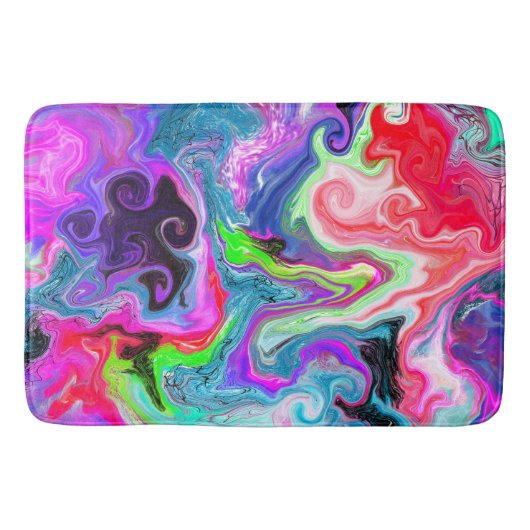 Colorful Swirls Marble Fluid Art Badmat (Voorkant)
