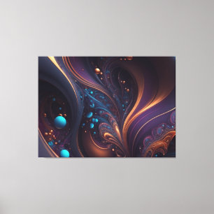 Colorful Swirls of Paint Paars Black Canvas Art Afdruk