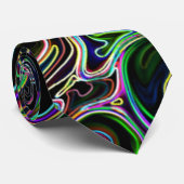 Colorful Swirls on Black Stropdas (Opgerold)
