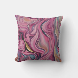 Colorful Swirls Pink Blue Gold Sierkussen