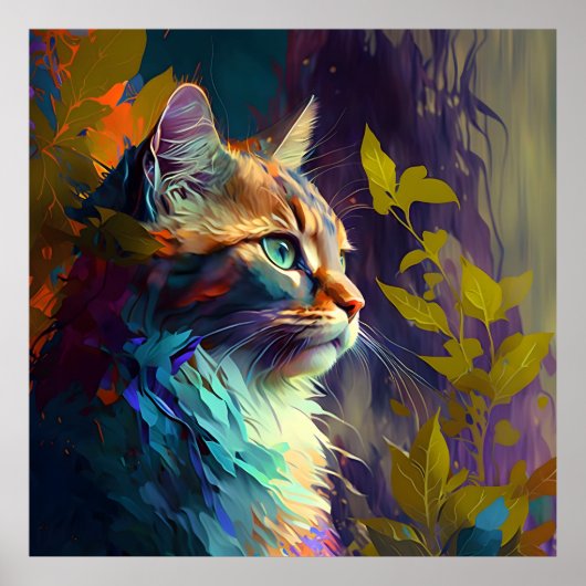 Colorful Tabby Cat Poster (Voorkant)