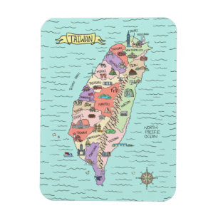 Colorful Taiwan Map Magnet Magneet