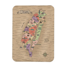 Colorful Taiwan Map Magnet