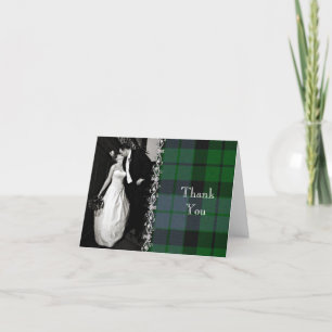 Colorful Tartan Plaid Photo Thank You Card Bedankkaart