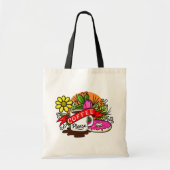Colorful Tattoo Coffee en Donut Tote Bag (Voorkant)