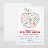 Colorful Teachers Apple Retirement Party Invite Kaart (Voorkant / Achterkant)