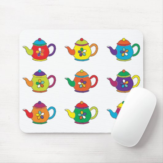 COLORFUL TEAPOTS MUISMAT (Met muis)
