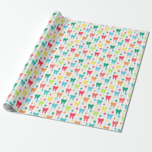 Colorful Teeth Pattern Cadeaupapier