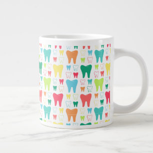 Colorful Teeth Pattern Extra Grote Beker