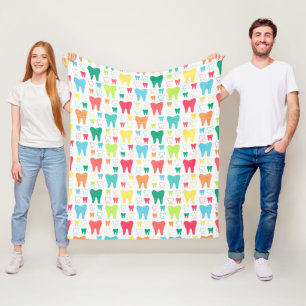 Colorful Teeth Pattern Fleece Deken