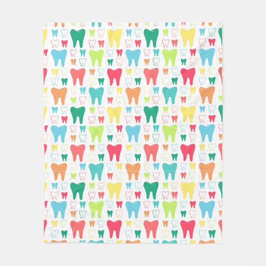 Colorful Teeth Pattern Fleece Deken (Voorkant)