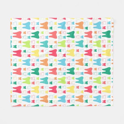 Colorful Teeth Pattern Fleece Deken (Voorkant (Horizontaal))