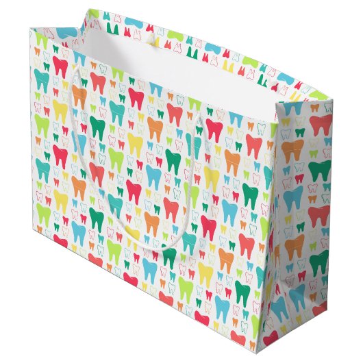 Colorful Teeth Pattern Groot Cadeauzakje (Achterkant Gekanteld)