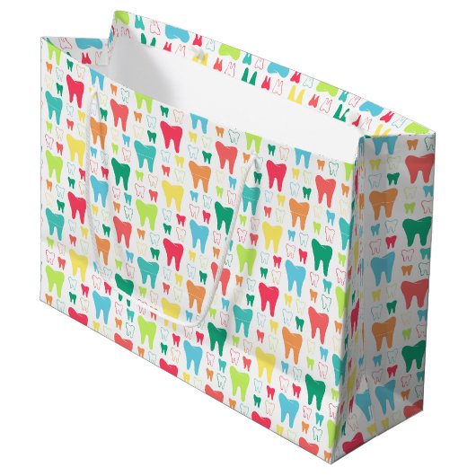 Colorful Teeth Pattern Groot Cadeauzakje (Voorkant Gekanteld)