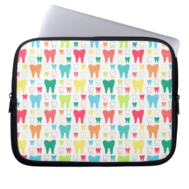 Colorful Teeth Pattern Laptop Sleeve (Voorkant)