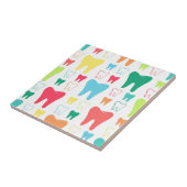Colorful Teeth Pattern Tegeltje (Zijkant)