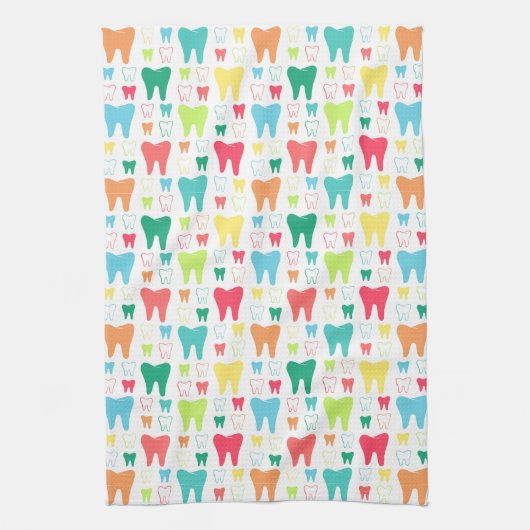 Colorful Teeth Pattern Theedoek (Verticaal)