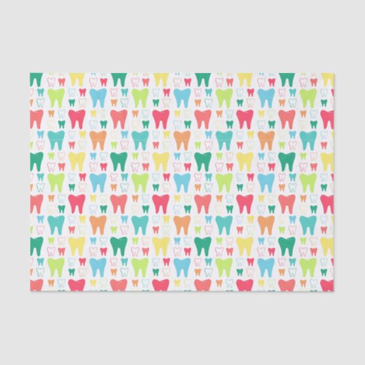 Colorful Teeth Pattern Tissuepapier (Voorkant)