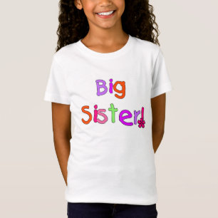 Colorful Text Big Sister T-shirt