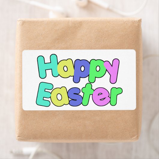 Colorful Text Happy Easter   Etiket (Insitu)