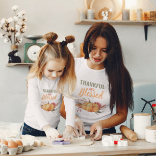 Colorful Thankful and Bless with Pumpkin Gift T-shirt