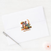Colorful Thanksgiving Turkey Vierkante Sticker (Envelop)