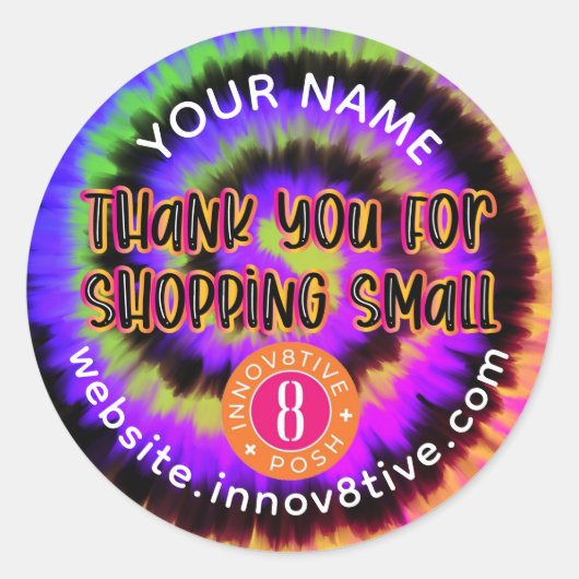 Colorful Tie Dye Innov8tive + Posh label (Voorkant)