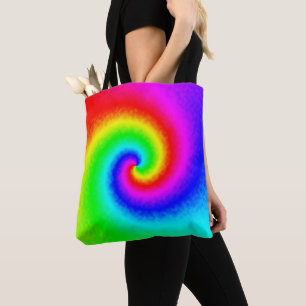 Colorful Tie Dye Rainbow Swirl Hippie Boho Chic Draagtas