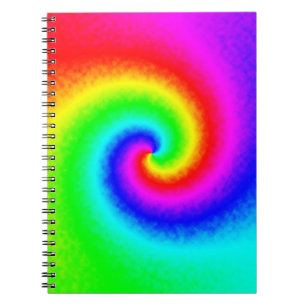 Colorful Tie Dye Rainbow Swirl Hippie Boho Chic Notitieboek
