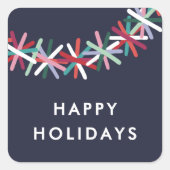 Colorful Tinsel Garland Happy Holidays Sticker (Devant)
