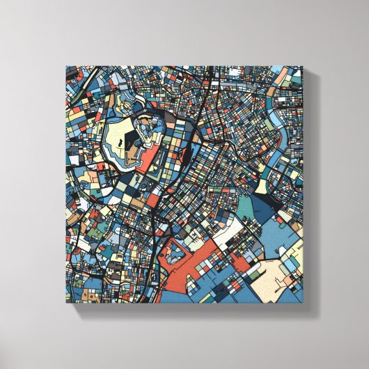 Colorful Tokyo Map Canvas Afdruk (Voorkant)