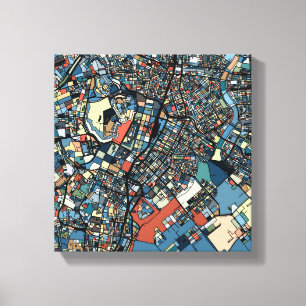 Colorful Tokyo Map Canvas Afdruk